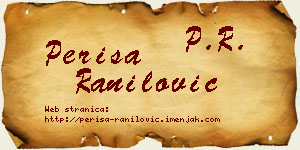Periša Ranilović vizit kartica